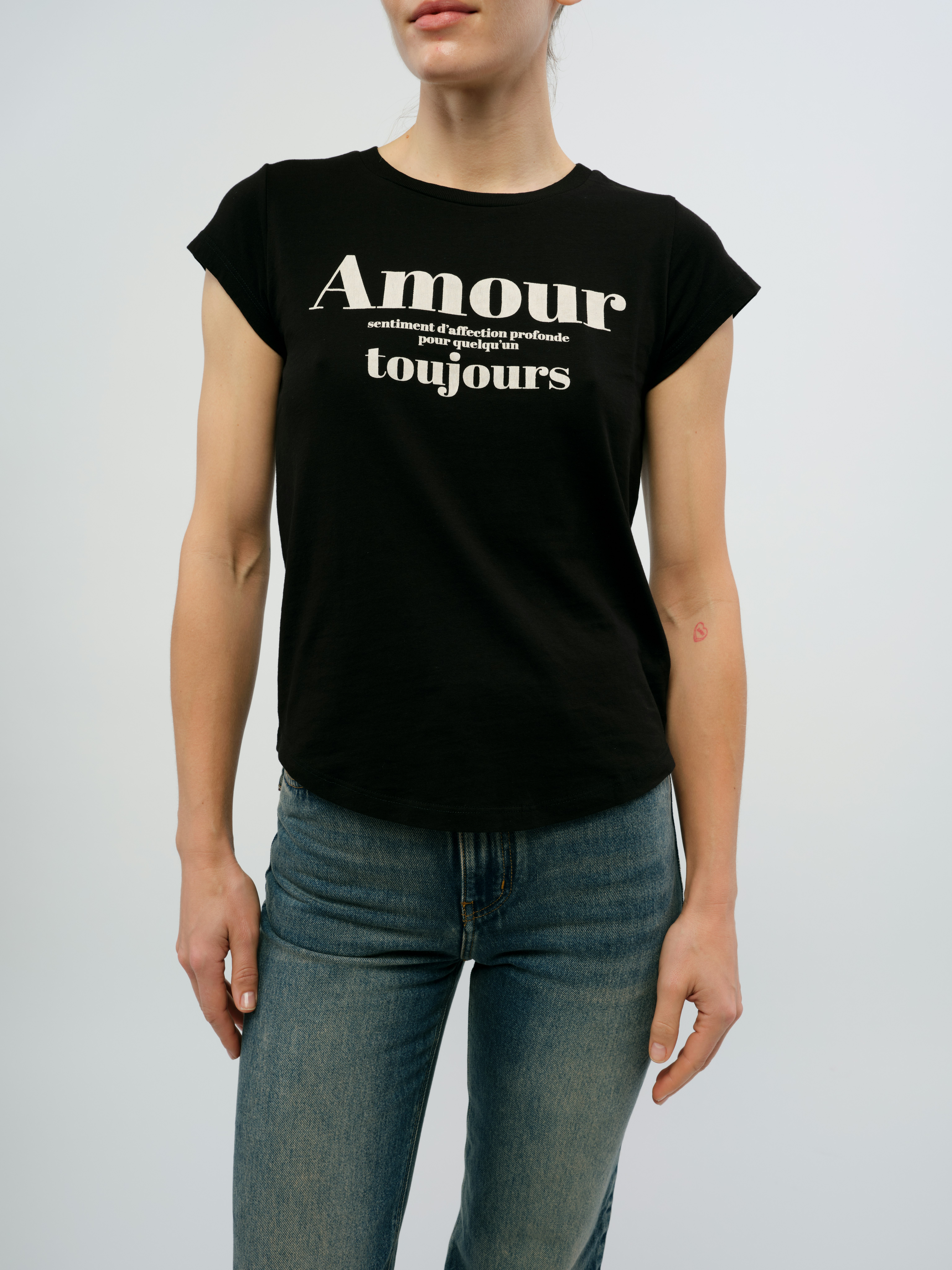 Skinny Amour T-Shirt - Slim T-shirt with subtle “Amour” print.
