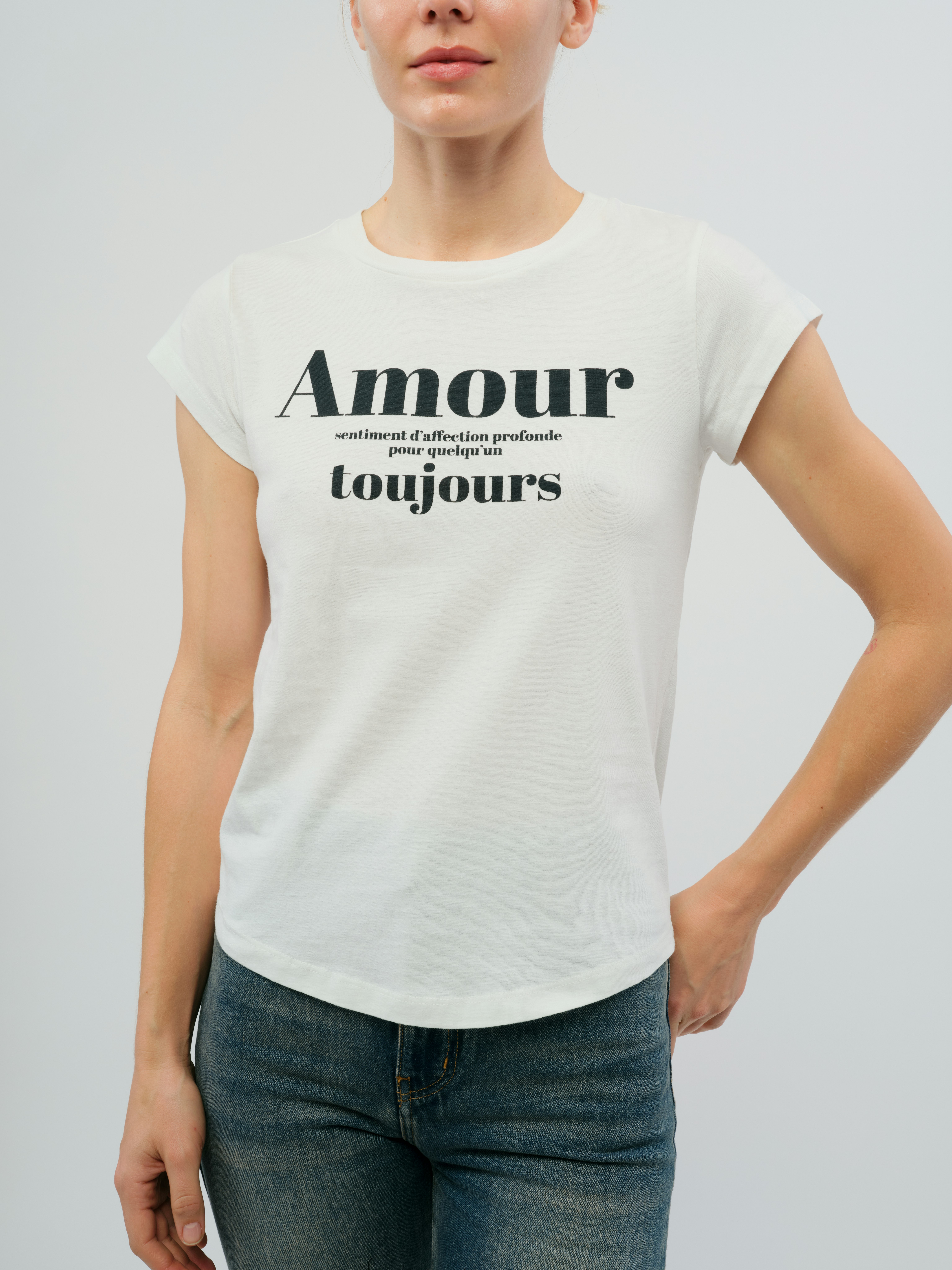 Skinny Amour T-Shirt - Slim T-shirt with subtle “Amour” print.