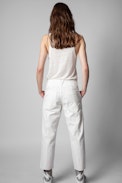 Dean Wings Tank Top - Women's linen tank top in clay colour