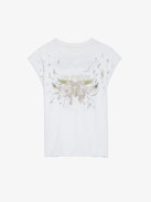Cécilia Concert Diamanté Tank Top - White organic cotton tank top with diamanté Concert motif.
