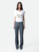 Cécilia Concert Diamanté Tank Top - White organic cotton tank top with diamanté Concert motif.