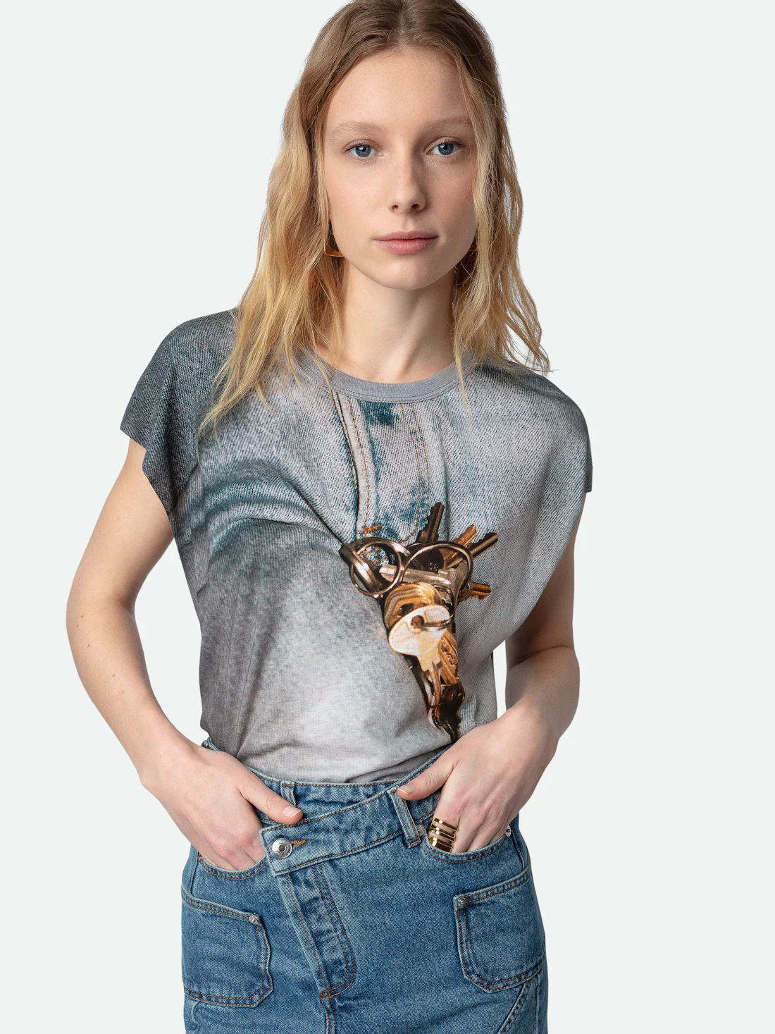 T-shirt Manches Longues Zadig & Voltaire Gris - Taille M - Occasion Très Bon état