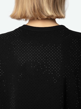 Cloe Tank Top - Black organic cotton tank top with diamanté.