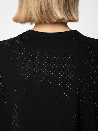 Cloe Tank Top - Black organic cotton tank top with diamanté.