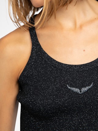 Alba Tank Top - Tank top in rib knit with shiny yarn.