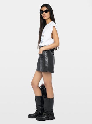 Cloe Tank Top - Sleeveless T-shirt with rhinestones on the front.