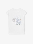 Canottiera Cloe - T-shirt senza maniche con strass sul davanti.