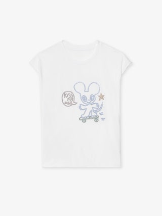 Cloe Tank Top - Sleeveless T-shirt with rhinestones on the front.