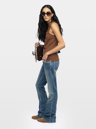 Débardeur Ana - Haut sans manches avec col ouvert en v.