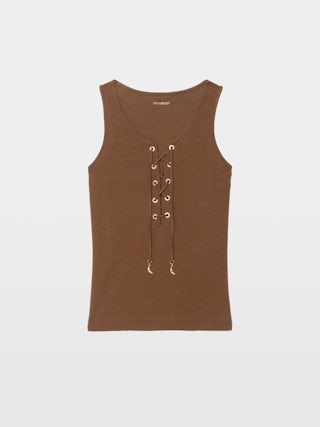 Débardeur Ana - Haut sans manches avec col ouvert en v.