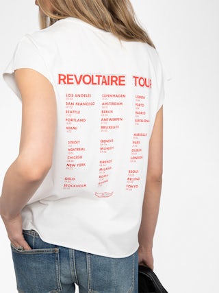 Débardeur Cloe - T-shirt col rond sans manches avec imprimé et strass.