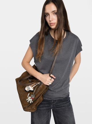 Débardeur Cloe - T-shirt col rond sans manches avec strass.