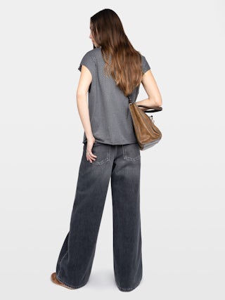 Canotta Cloe - T-shirt girocollo senza maniche con strass.