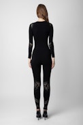 Rogers Leggings - Women’s black leggings with perforated biker details.