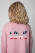Milene Children’s Dress - Children’s pink long-sleeve knitted sweater dress
