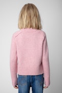 Milan Children’s Jumper - Children’s pink long-sleeve knitted jumper with contrasting “Love” message