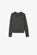 Reglis Girls’ Jumper - Girls’ khaki leopard-print knit jumper.