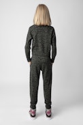 Reglis Girls’ Jumper - Girls’ khaki leopard-print knit jumper.