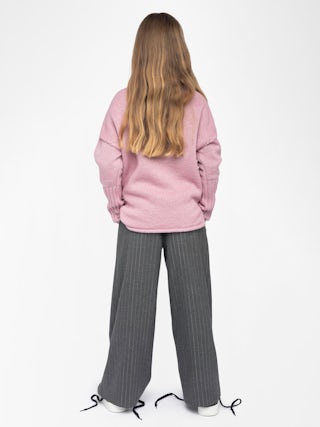 Almi Girl's Jumper - High neck wool jumper, metallic threads, intarsia jacquard on the front.
