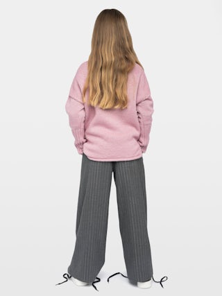 Almi Girl's Jumper - High neck wool jumper, metallic threads, intarsia jacquard on the front.