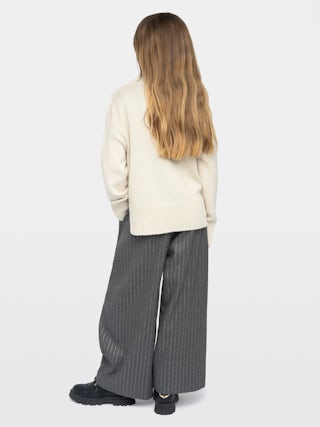 Alma Girl's Jumper - Wool jumper with intarsia star jacquard pattern.