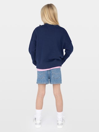 Jumper Malta Voltaire Girl - Crew-neck jumper with shoulder button fastening and gold-tone button. Embroidered logo at the front.