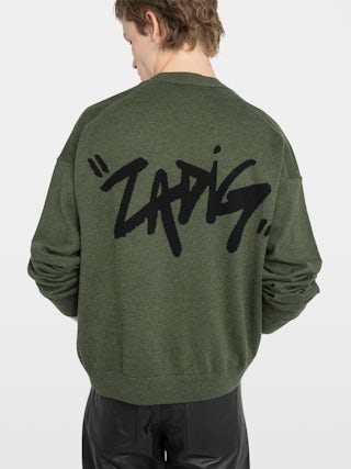 Mirko Cardigan - Long-sleeved buttoned cardigan, customised tag on the back.