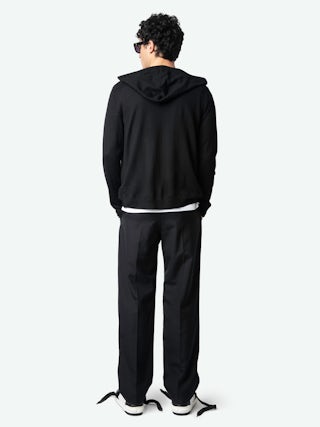 Clash Cardigan 100% Merino Wool - Zipped hooded cardigan.