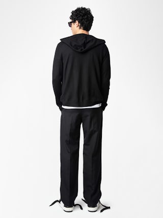 Cardigan Clash 100% Lana Merino - Cardigan con cappuccio e zip.