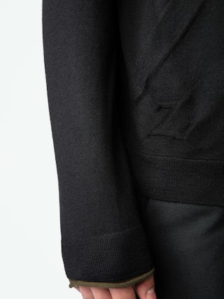 Clash Cardigan 100% Merino Wool - Zipped hooded cardigan.