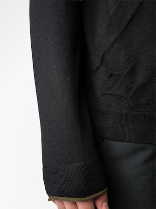 Cardigan Clash 100% Lana Merino - Cardigan con cappuccio e zip.