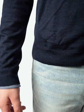 Clash Cardigan 100% Merino Wool - Zipped hooded cardigan.
