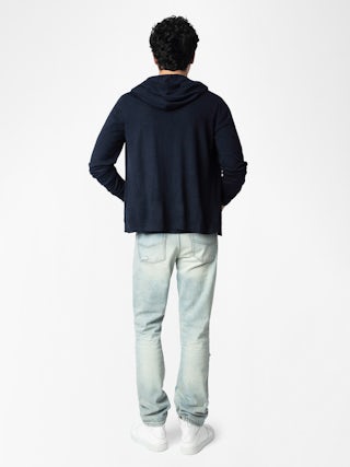 Cardigan Clash 100% Lana Merino - Cardigan con cappuccio e zip.