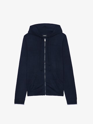 Clash Cardigan 100% Merino Wool - Zipped hooded cardigan.