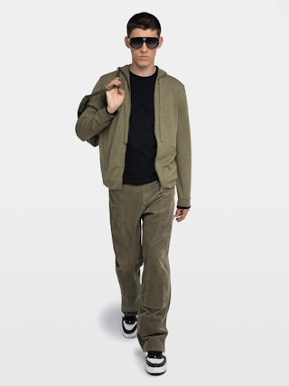 Clash Wool Cardigan - Hooded cardigan with zip closure.