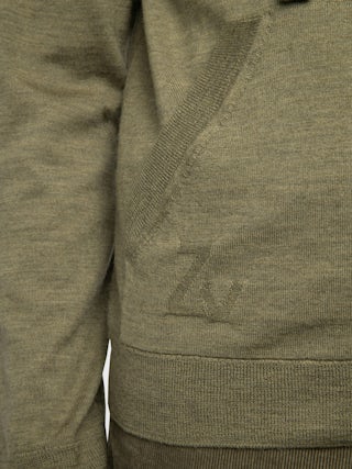 Clash Wool Cardigan - Hooded cardigan with zip closure.