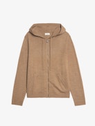 Clash Cardigan 100% Merino Wool - Hooded cardigan with zip closure and rock n roll writing on the back.
