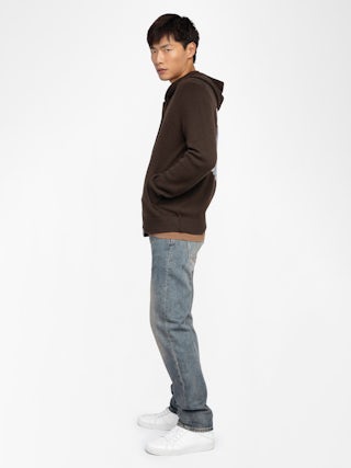 Cardigan Oliver - Hooded sweater with customization on the back.