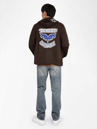 Cardigan Oliver - Hooded sweater with customization on the back.