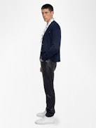 Mirko Cardigan - V-neck buttoned cardigan with distressed effect.