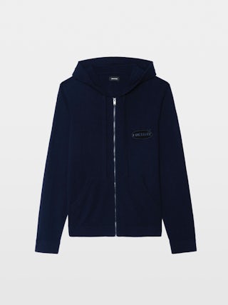 Cardigan Clash - Hooded zip-up cardigan with intarsia.