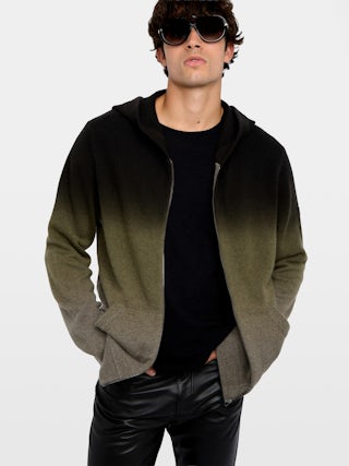 Cardigan Clash - Cardigan zippé avec capuche.