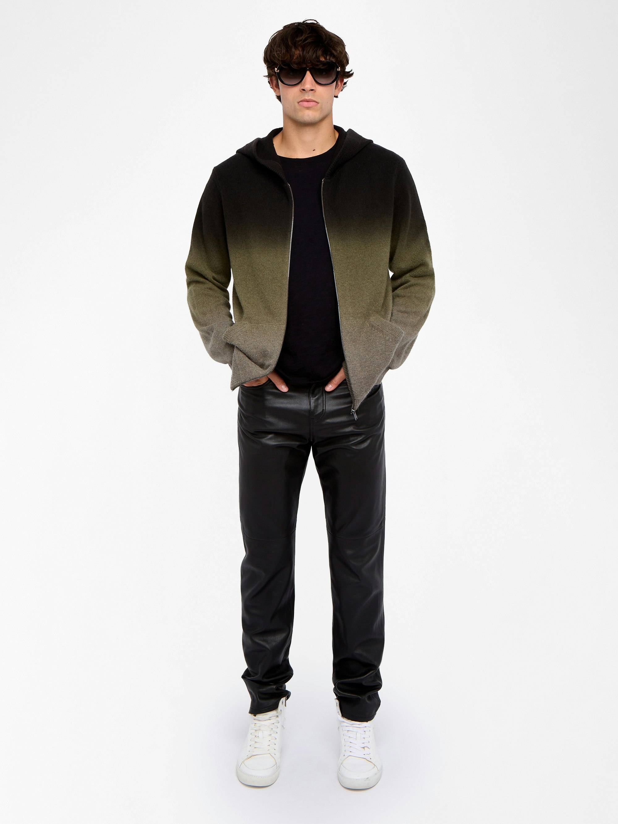 Clash Cardigan - Zip-up cardigan with hood.