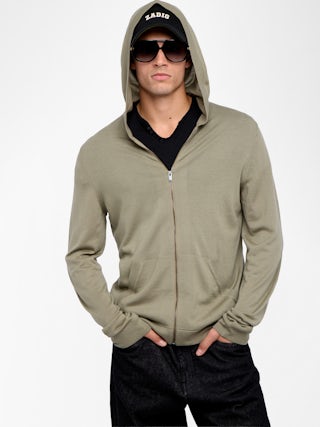 Clash Cardigan 100% Cashmere - Zip-up cardigan in 100% wool with hood.