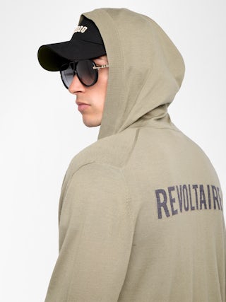 Clash Cardigan 100% Cashmere - Zip-up cardigan in 100% wool with hood.