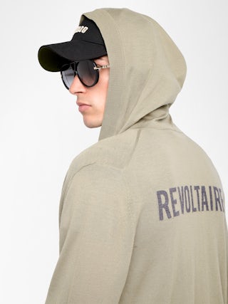 Cardigan Clash 100% Laine Mérinos - Cardigan zippé en 100% laine avec capuche.