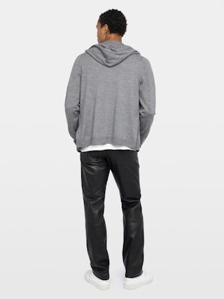 Cardigan Clash 100% Laine - Cardigan à capuche zippé avec un effet double poignet couleur contrastée.