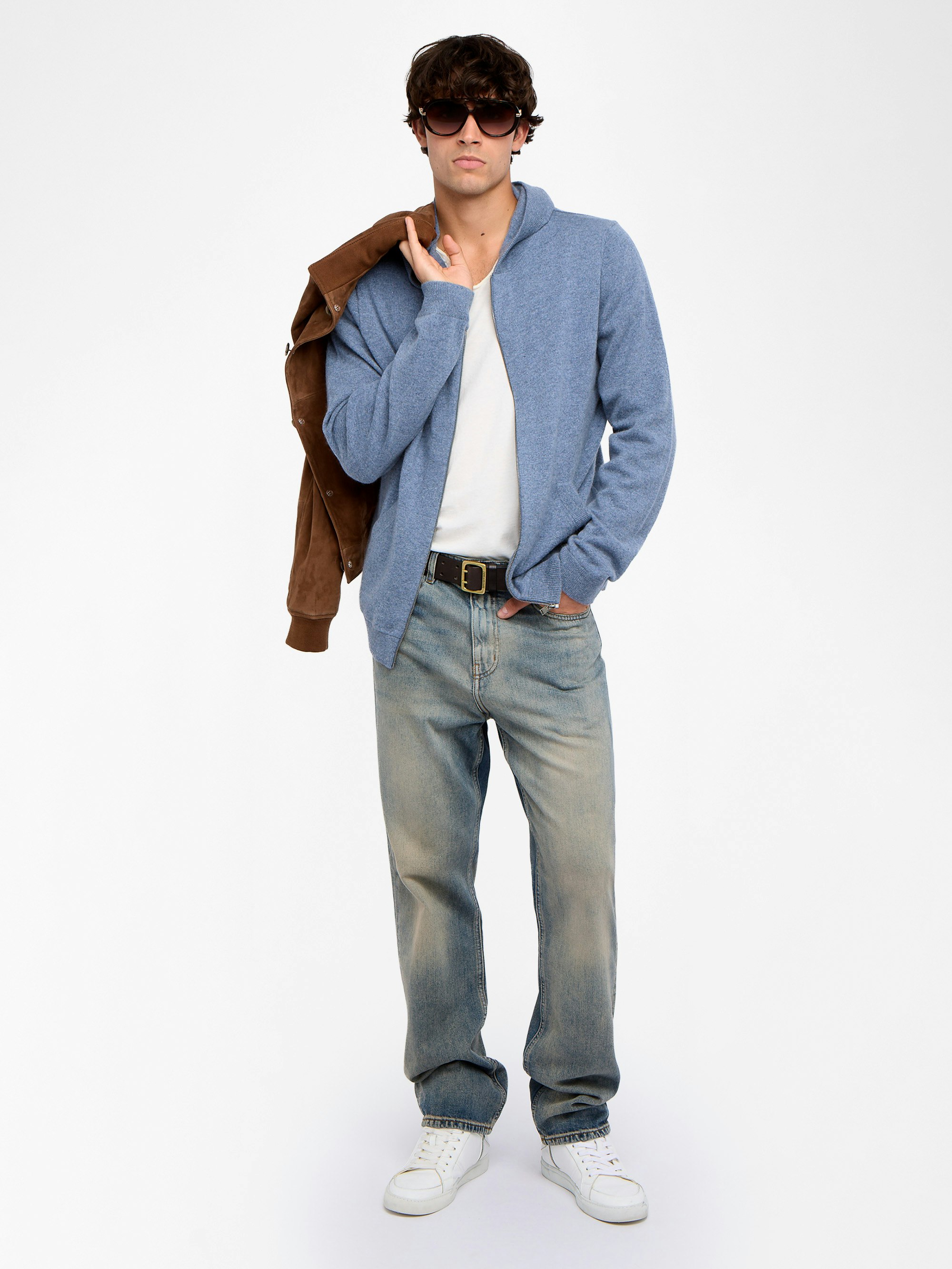 Clash Cardigan - Zip-up hooded cardigan with Rock&Roll embroidery.