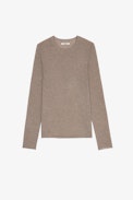 Pullover Teiss 100% Kaschmir - Beigefarbener Herrenpullover aus Kaschmir mit Rundhalsausschnitt und langen Ärmeln