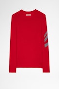 Kennedy Jumper 100% Cashmere - Men's red cashmere sweater with arrow pattern